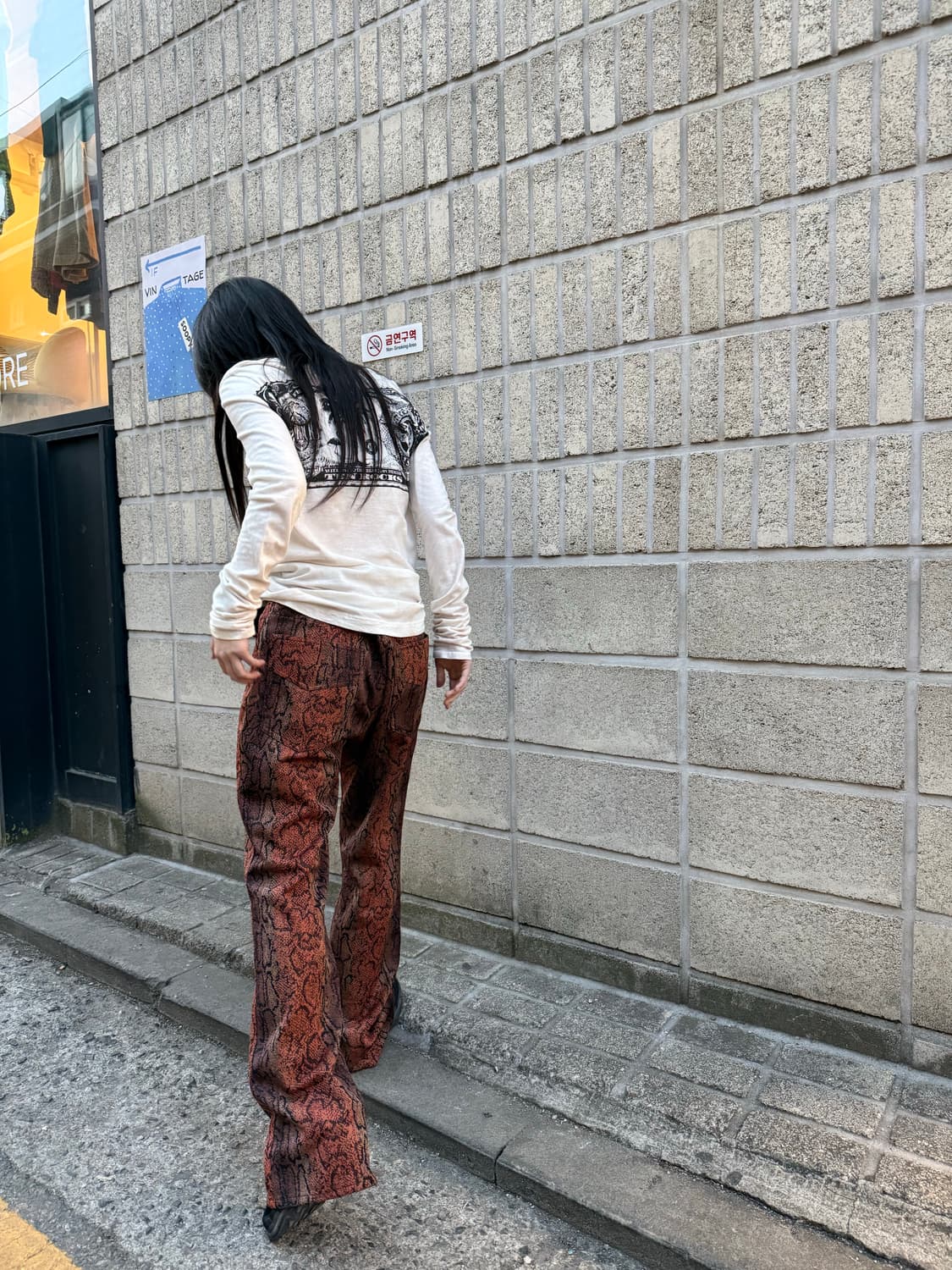 니들스 파이톤 패턴 스트레이트 트랙팬츠 상품이미지2