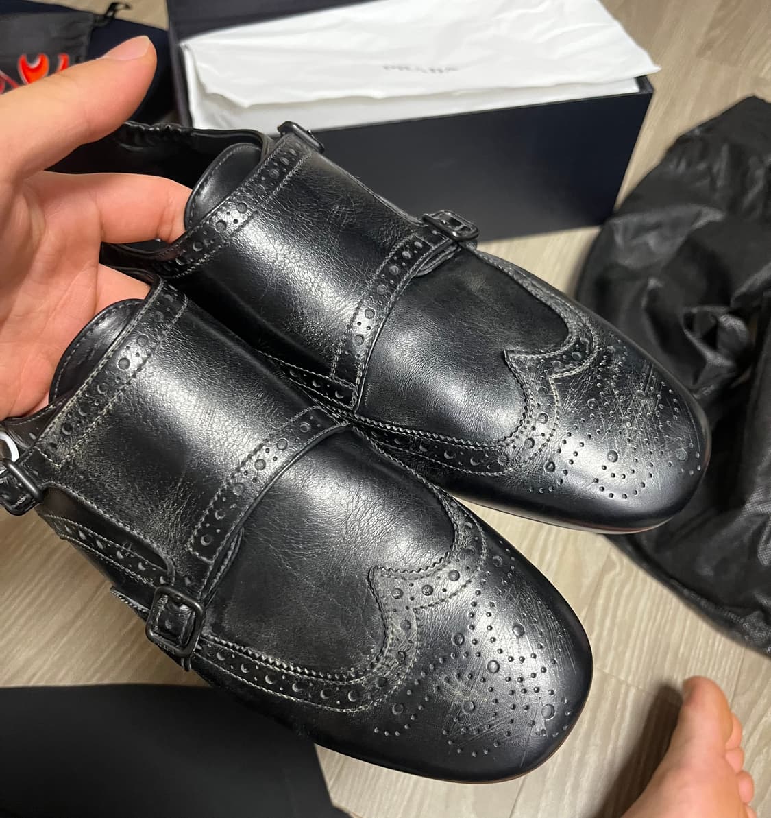 프라다 더블 몽크 스트랩 슈즈 상품이미지4