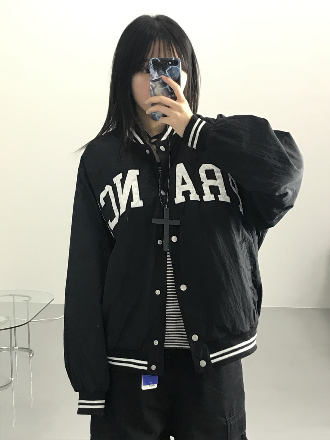 CHIP CLIP 블랙 항공점퍼 상품이미지1