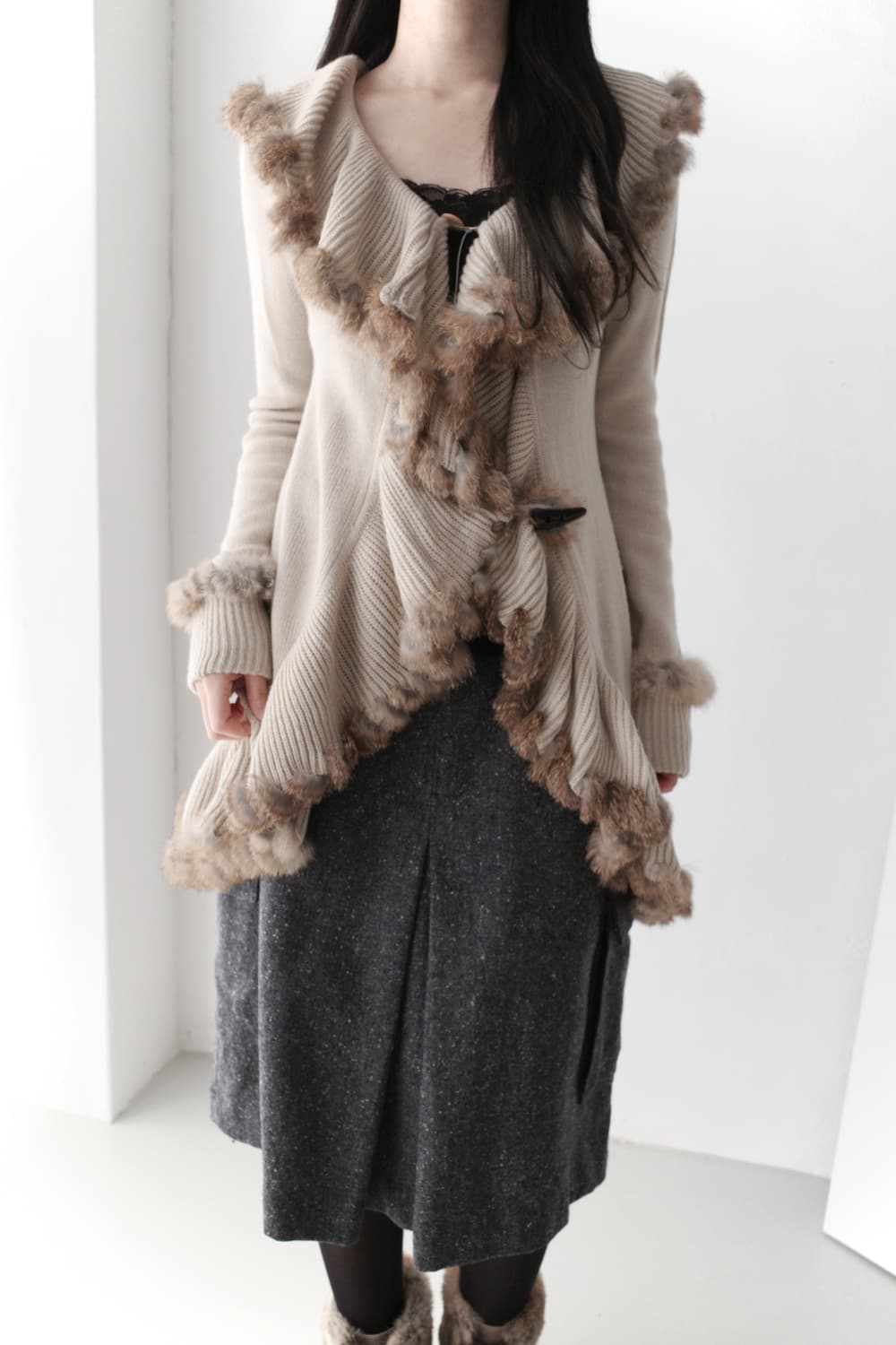 fur long cardigun 상품이미지5
