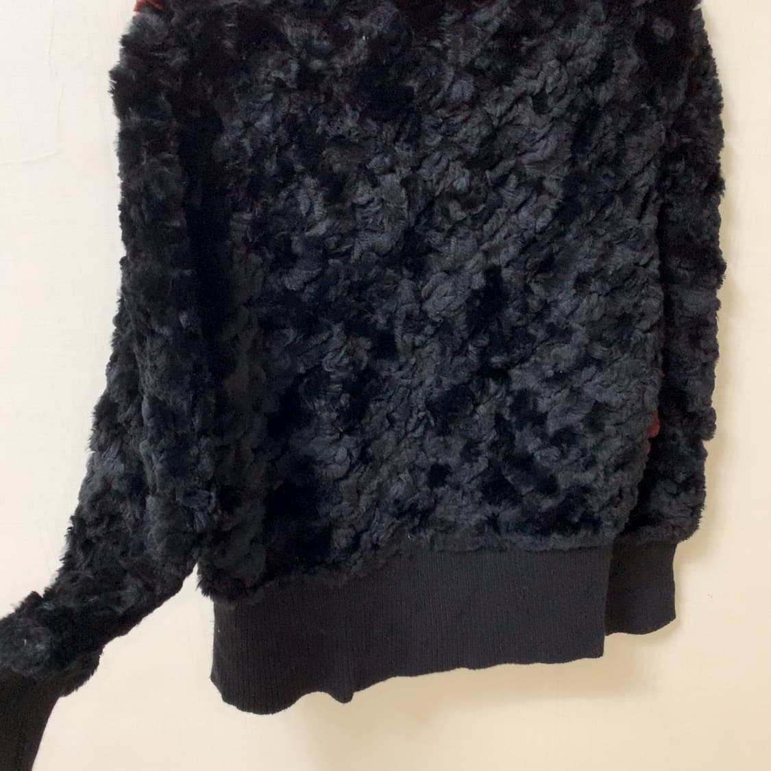 Roberto italy 레드 블랙 퍼 자켓 니트 집업 로베르토 이태리 상품이미지5