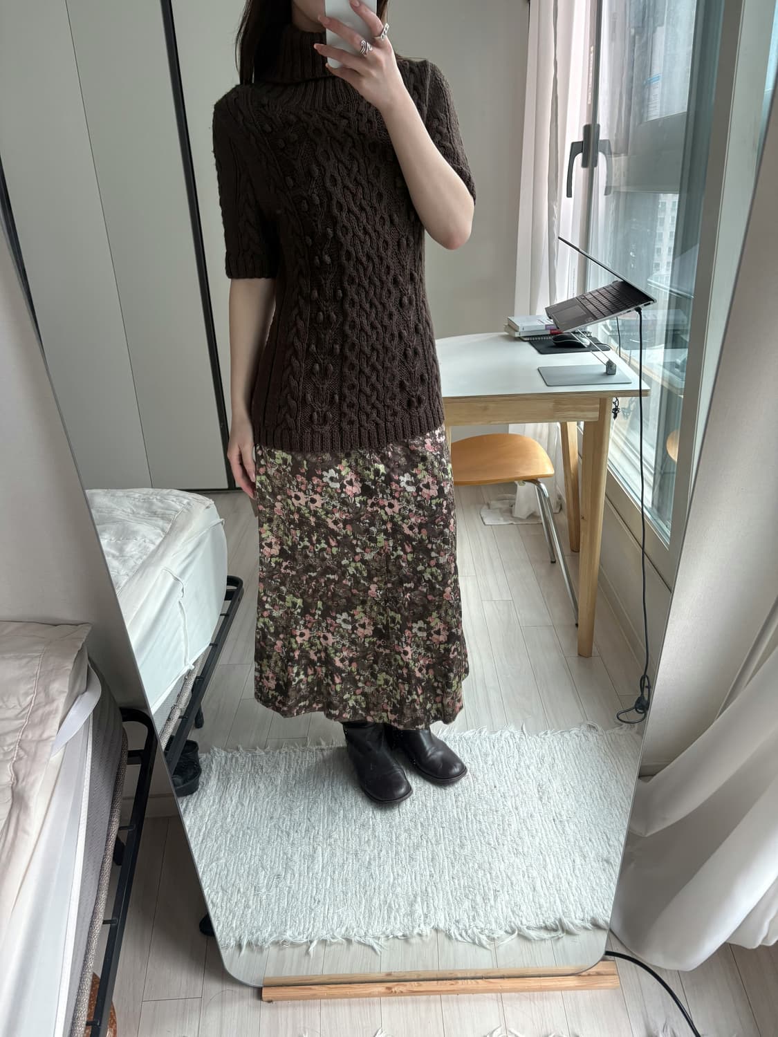 Muted Floral Silk Skirt 상품이미지8