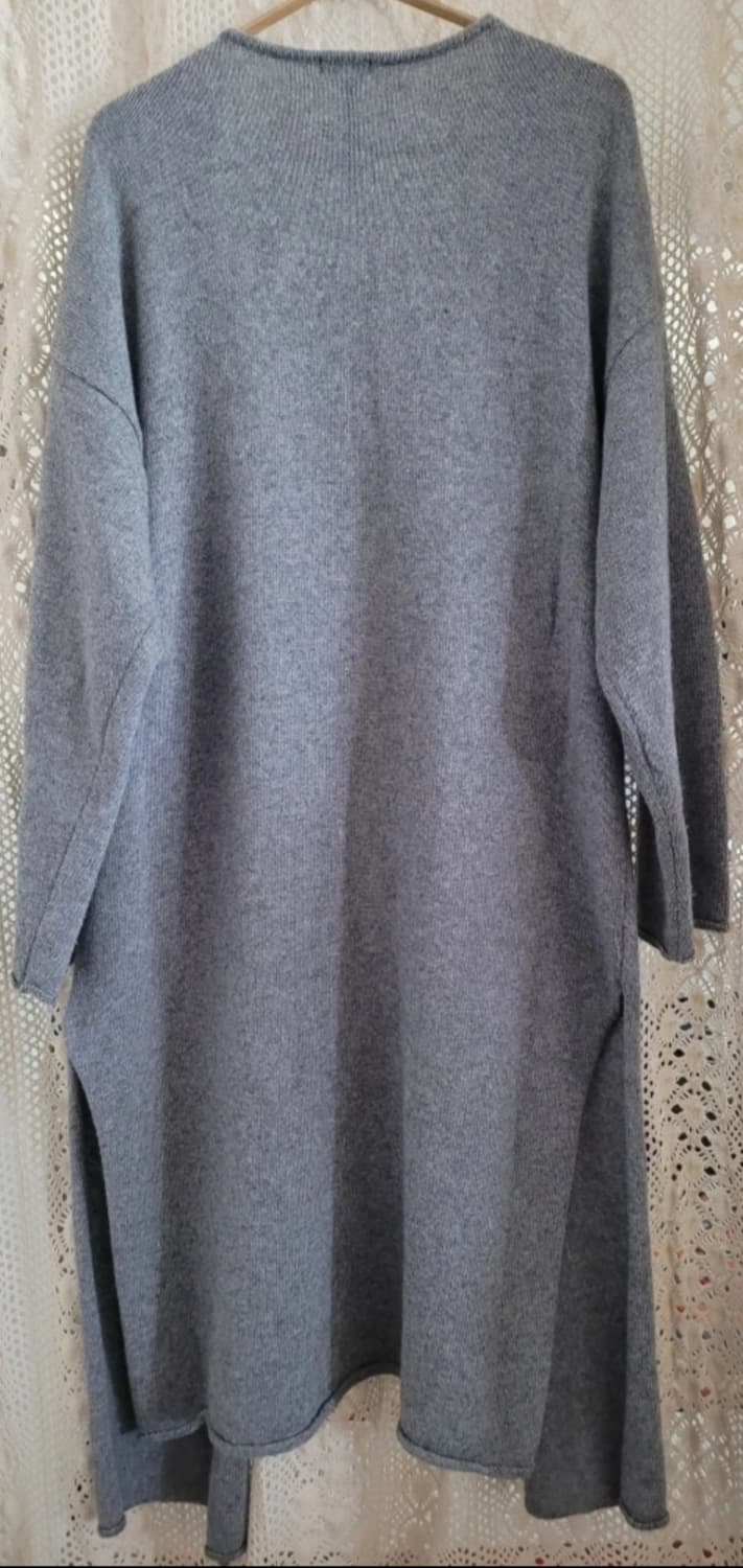 일본 빈티지 여성 모직 회색 롱가디건 상품이미지2