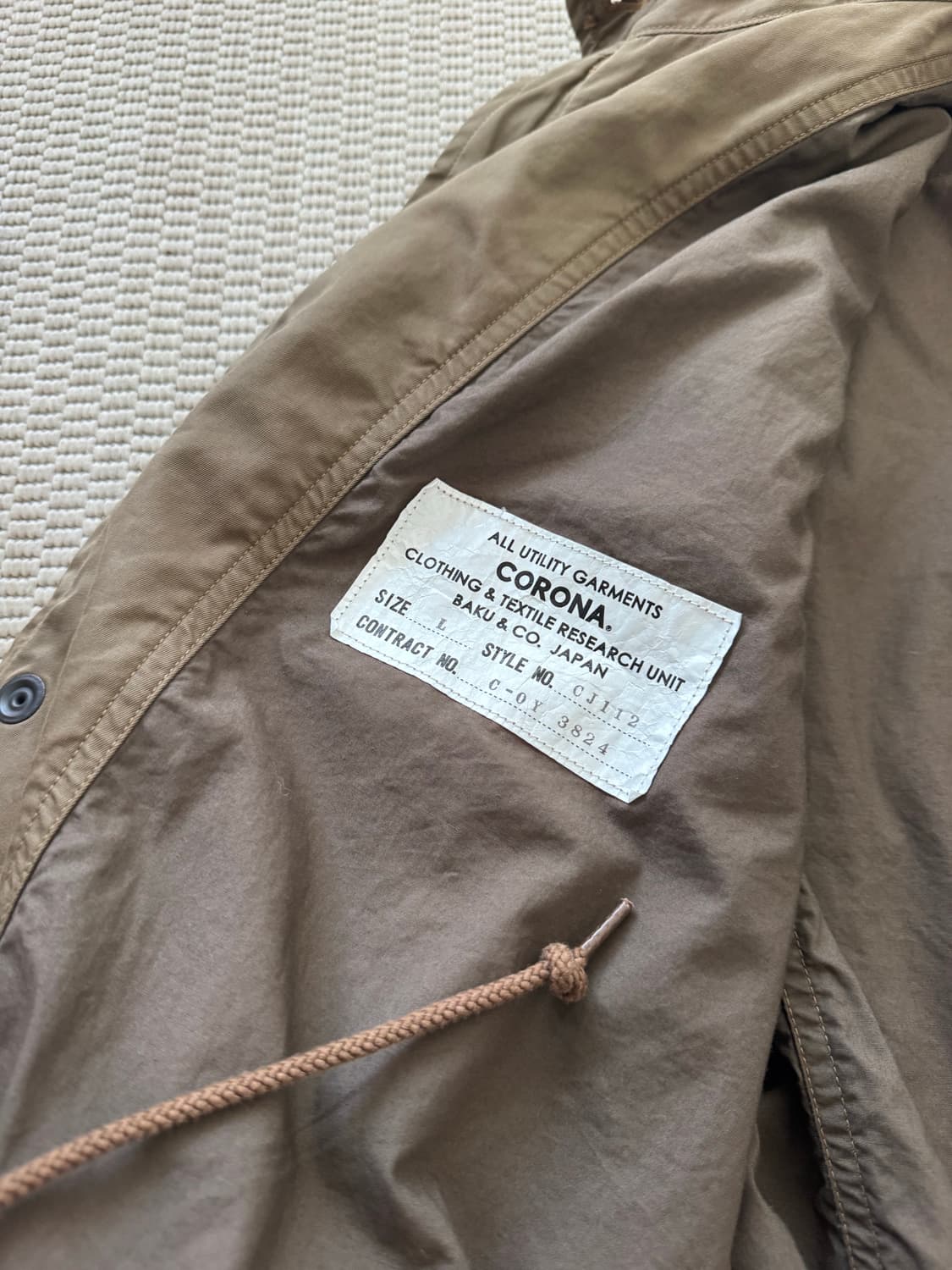 코로나유틸리티 m65 판매합니다 코모리 오어슬로우 리얼맥코이 rrl 상품이미지6