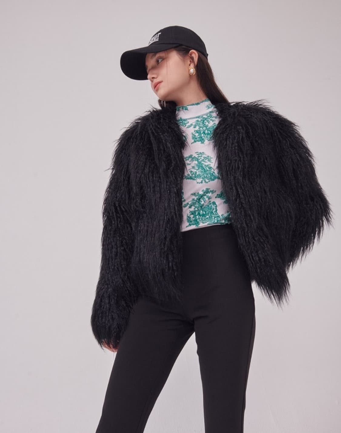 CENTAUR TANGLED ECO FUR JACKET [BLACK] 상품이미지1