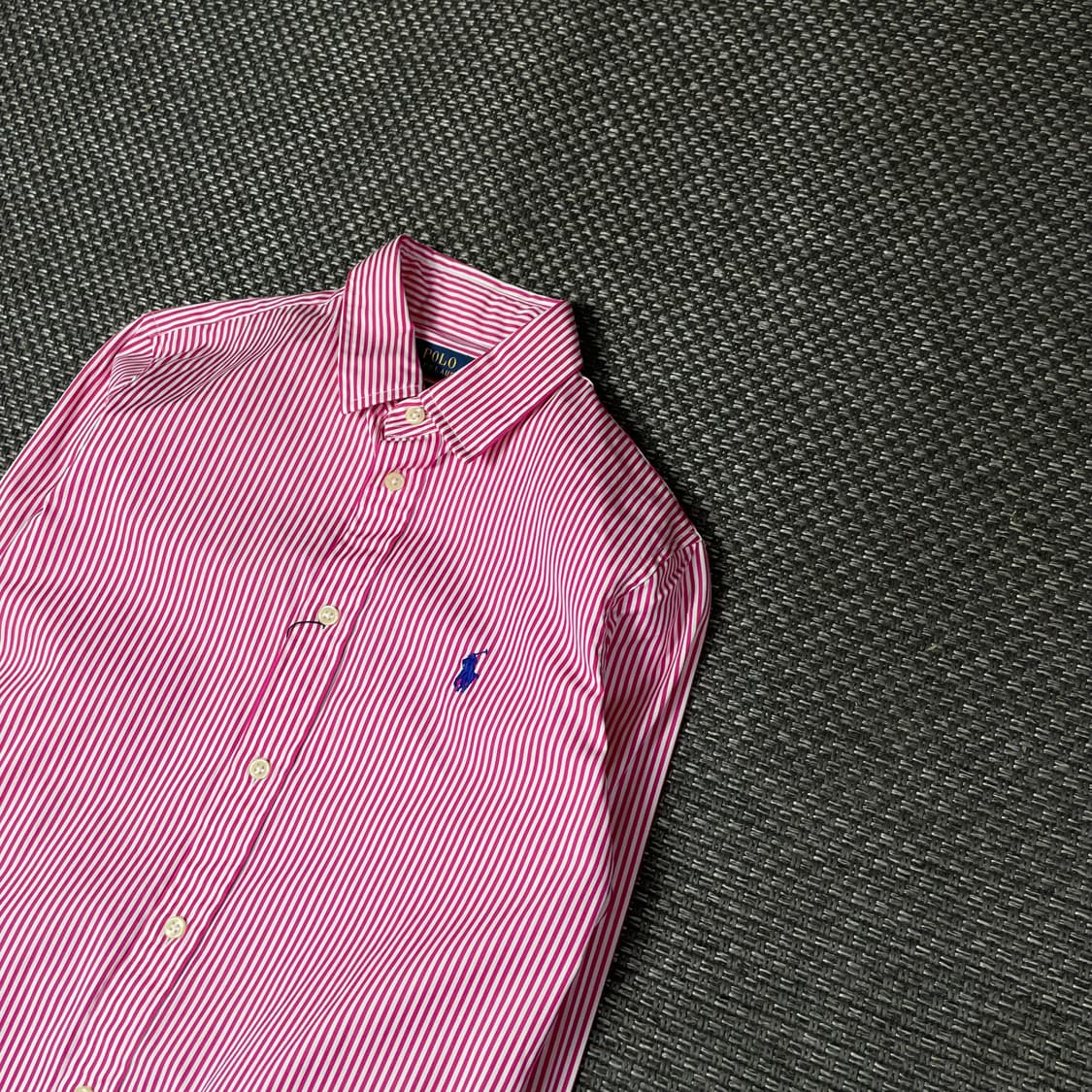 폴로랄프로렌 네이비 포니 딥핑크 스트라이프 긴팔 셔츠 커스텀핏 6 상품이미지4