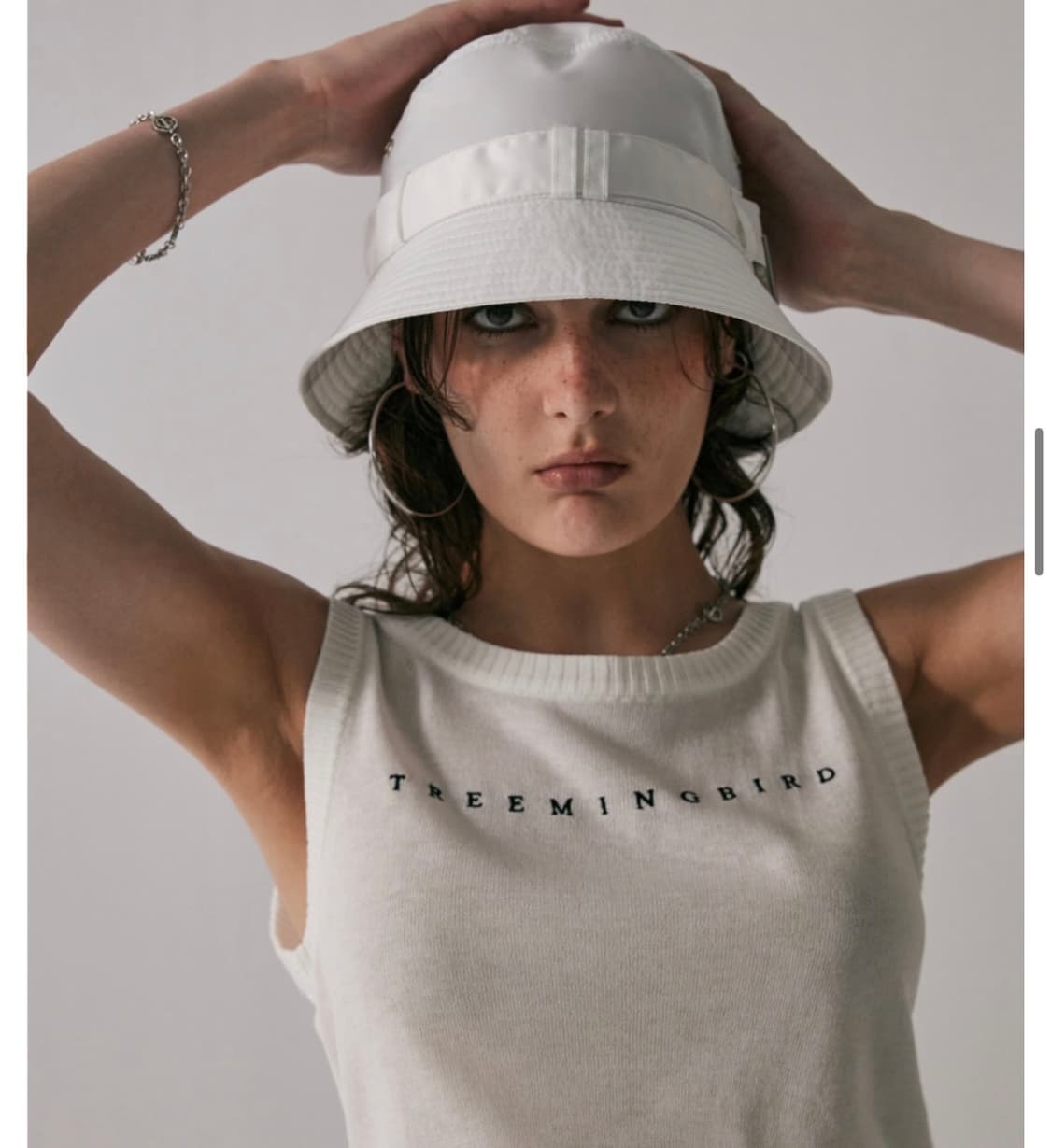 트리밍버드 버클 버킷햇 화이트 상품이미지2