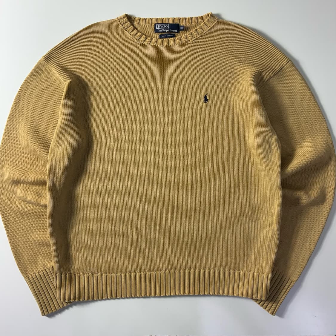 Polo  폴로 랄프로렌 자수 헤비코튼 베이지 니트  상품이미지1
