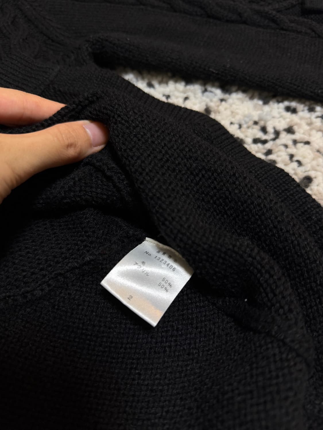 빈티지 리본 니트 블랙 상품이미지4