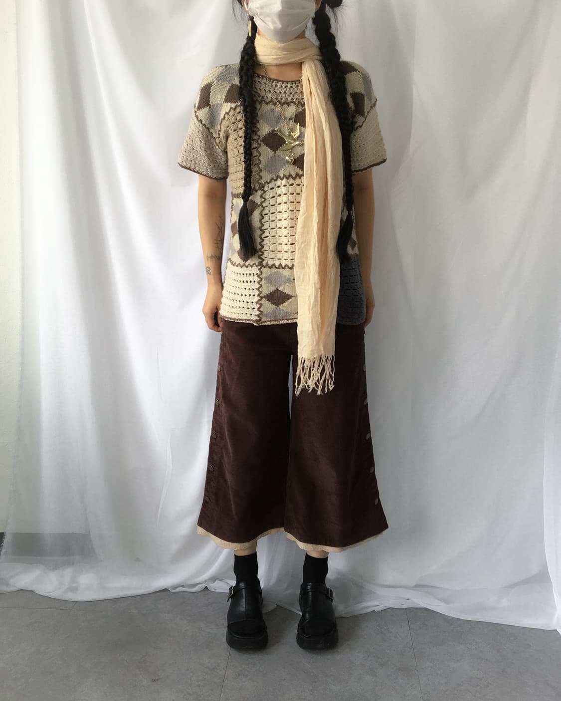 Button up point corduroy capri patns 상품이미지6