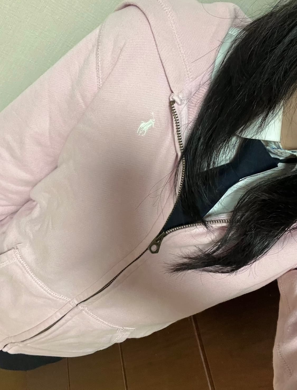 폴로 대대장 딸기우유 후드집업 슬림핏 상품이미지1