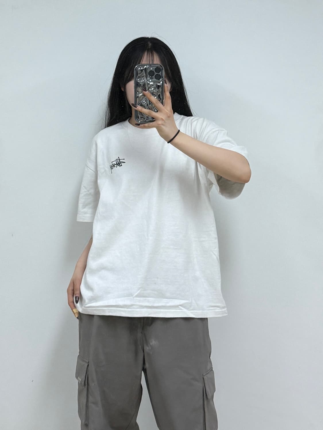 스투시 백로고 반팔 티셔츠 화이트 E18 상품이미지1