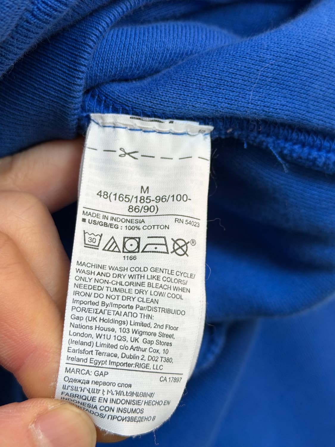 YZY 이지갭 후드티 블루 M 상품이미지5