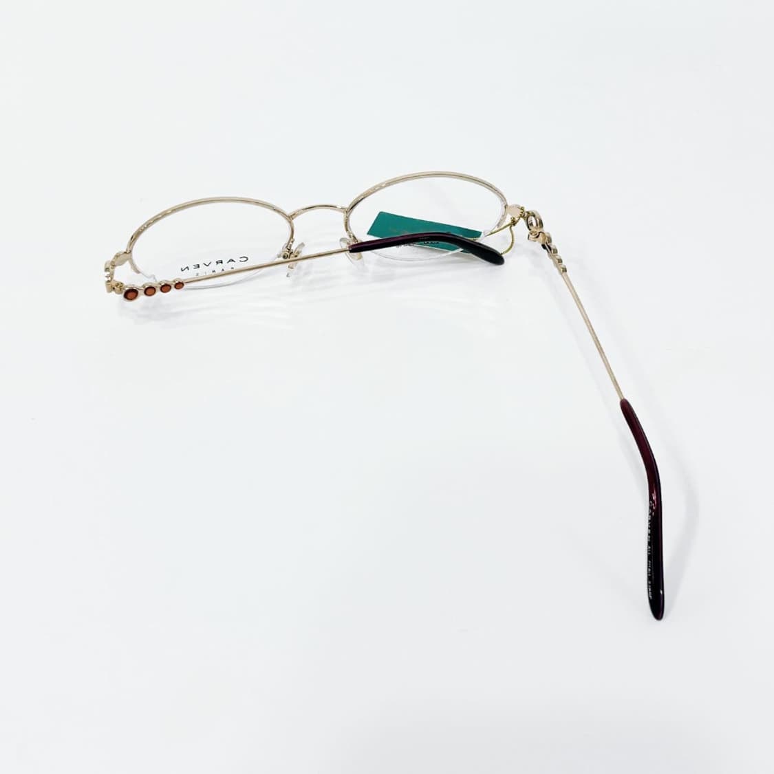 키지클럽 CARVEN 골드 링 오렌지 스톤 반무테 데드스탁 빈티지안경 상품이미지3