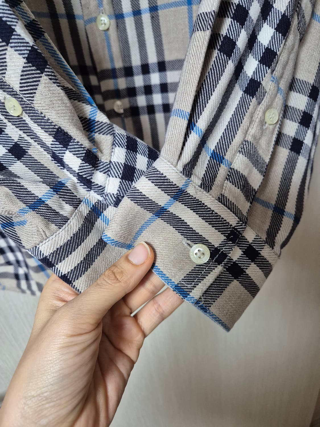 (정품) 버버리 체크 남방 셔츠 코튼 남방 M 상품이미지7