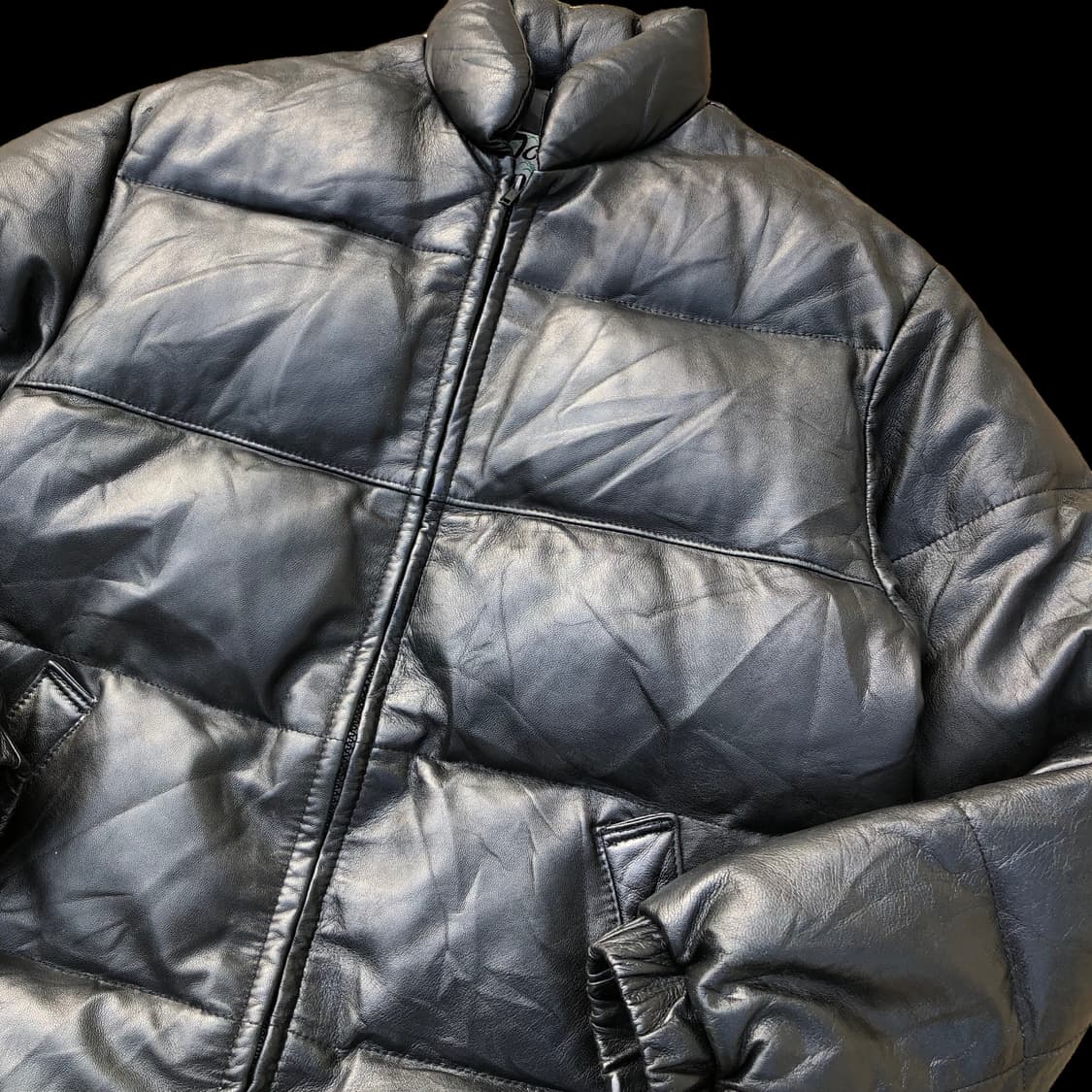 [M~L] Schott 쇼트 가죽 다운 패딩 지켓 상품이미지5