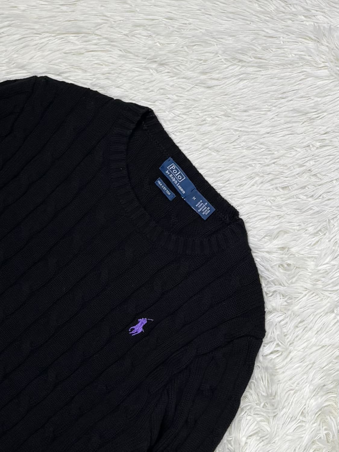폴로랄프로렌 퍼플포니 블랙 케이블 니트 상품이미지4