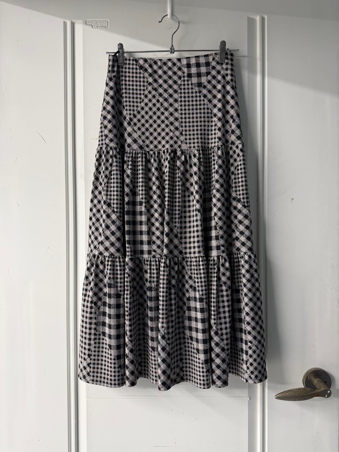 일본빈티지 체크 패치워크 롱스커트  상품이미지6