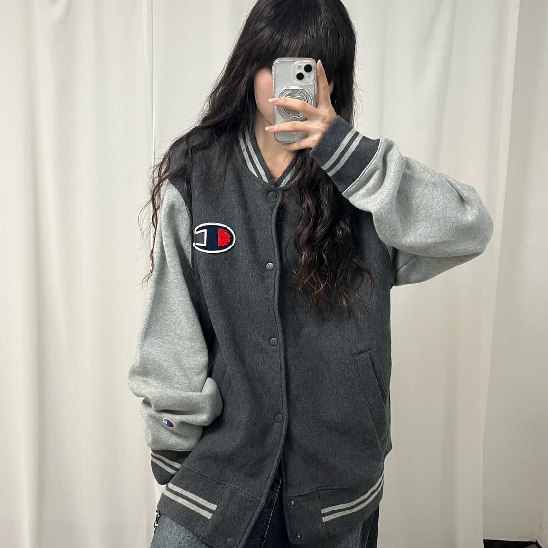 Champion Reverse Weave varsity jacket 상품이미지1