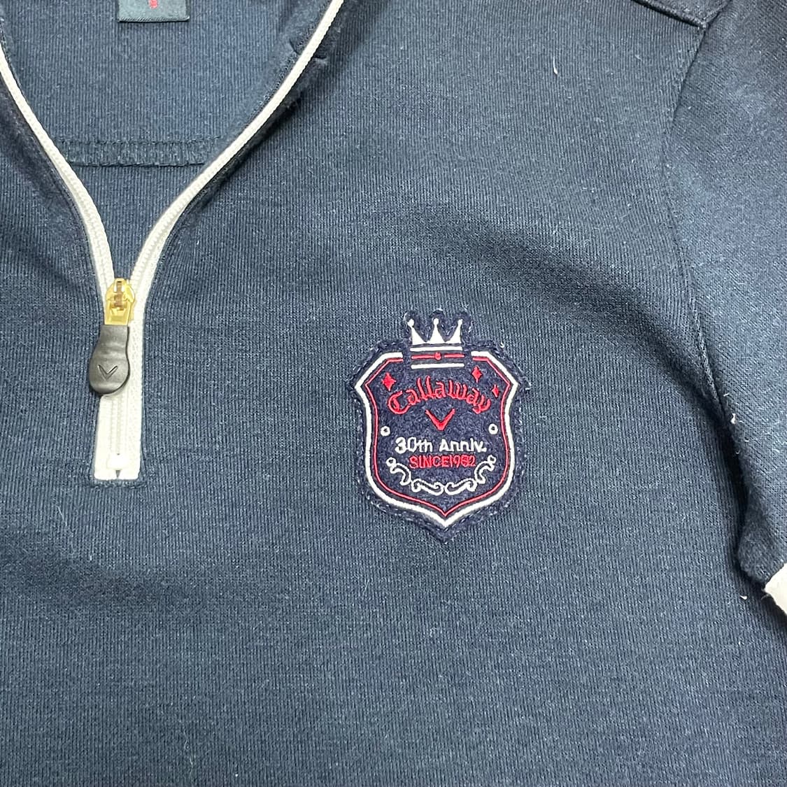 캘러웨이 시그니처로고 네이비 반집업 골프 티셔츠 여성S 상품이미지4