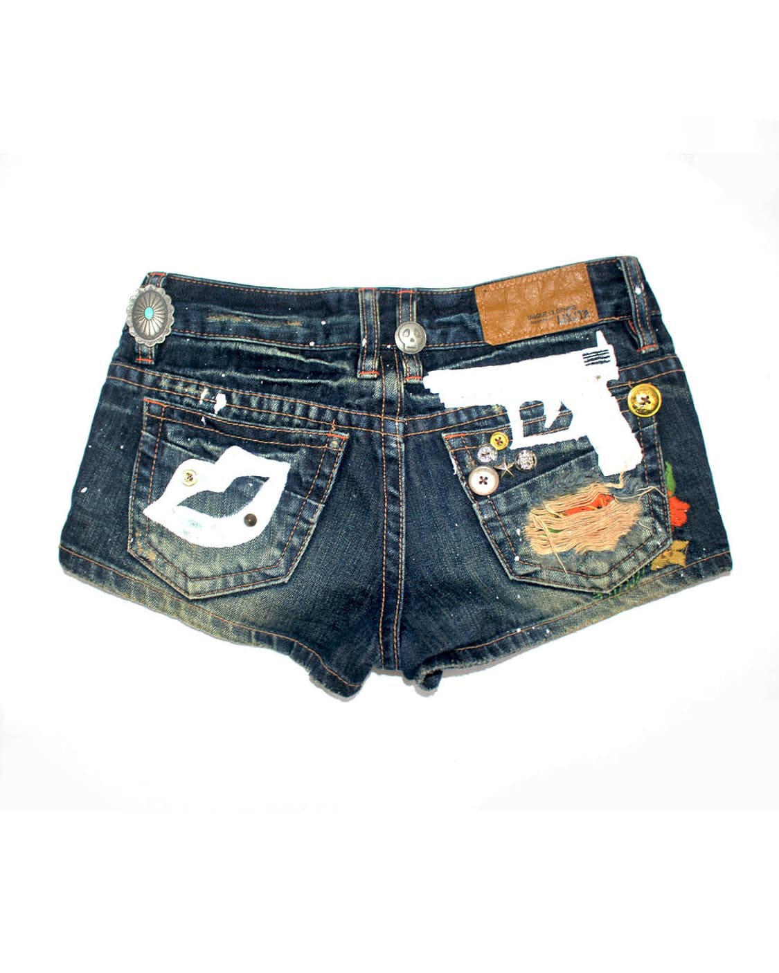 Kitsch Hand-Drawn Y2K Denim shorts  상품이미지2