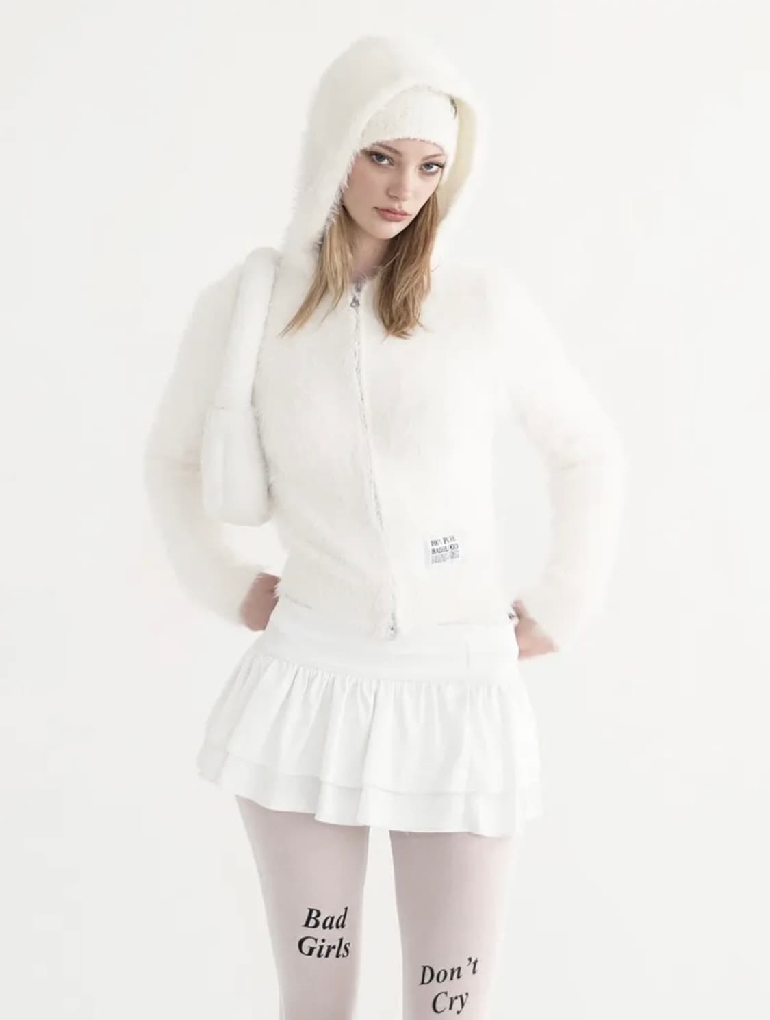 배드블러드) 모헤어 후드 집업 상품이미지1