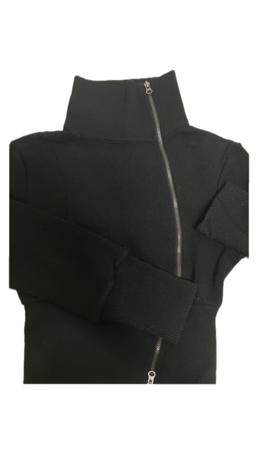 상태 안 좋음 본네 사선 니트 집업 상품이미지1