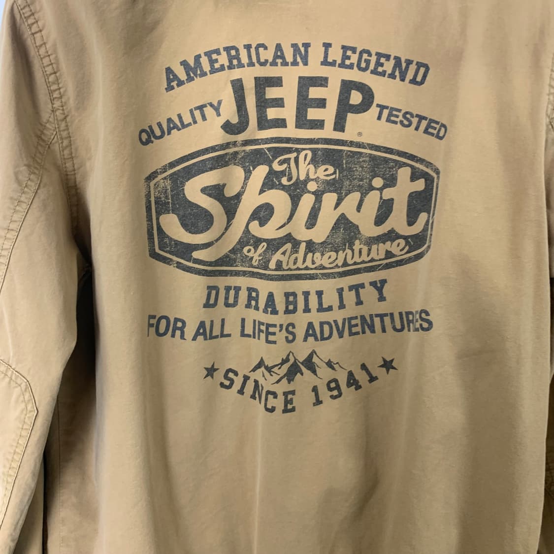 Jeep 지프 빅로고 베이지 후드집업 상품이미지5