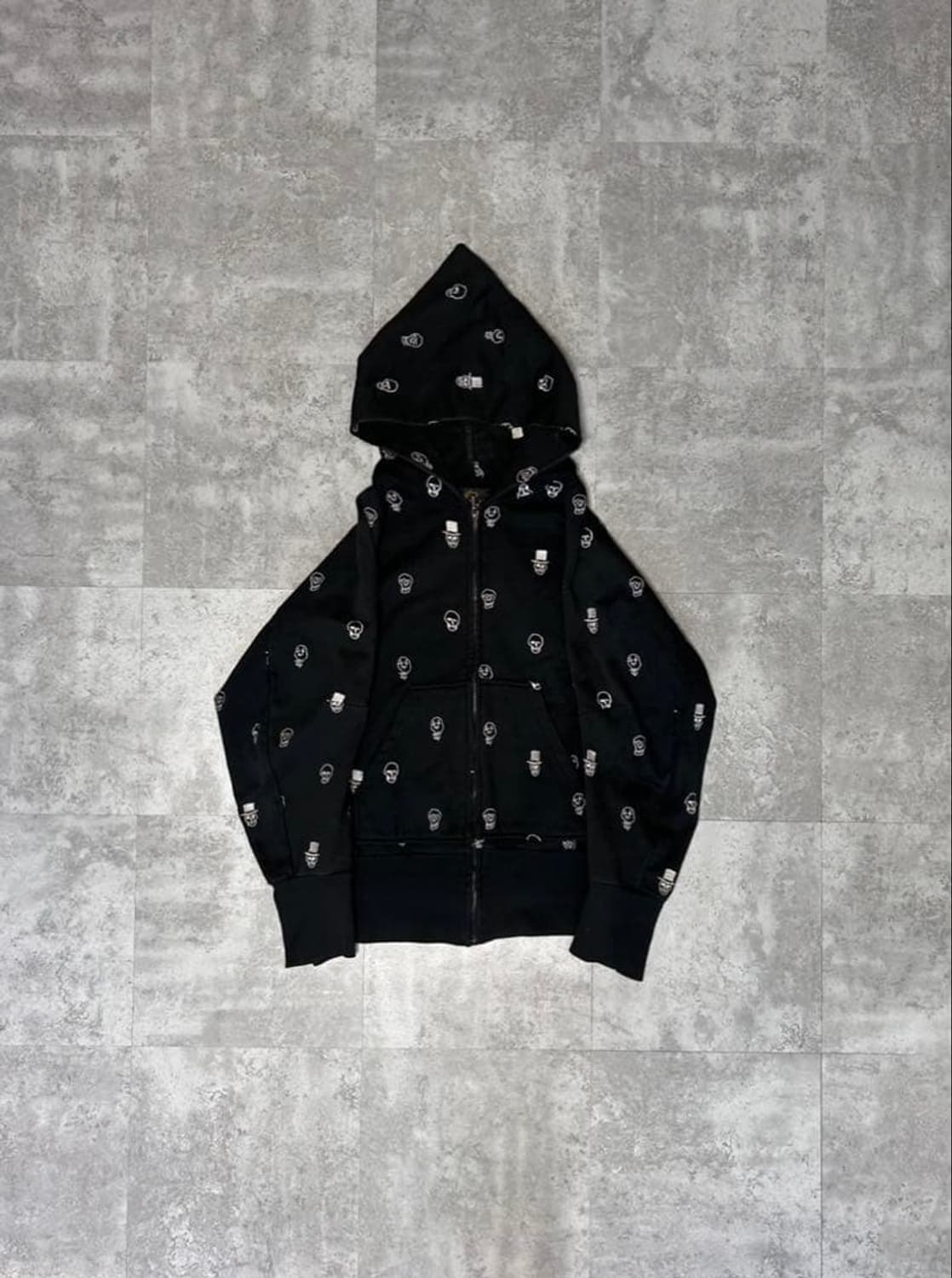 00s 니들스 X 넘버나인 올오버 스컬 후드 집업 상품이미지1