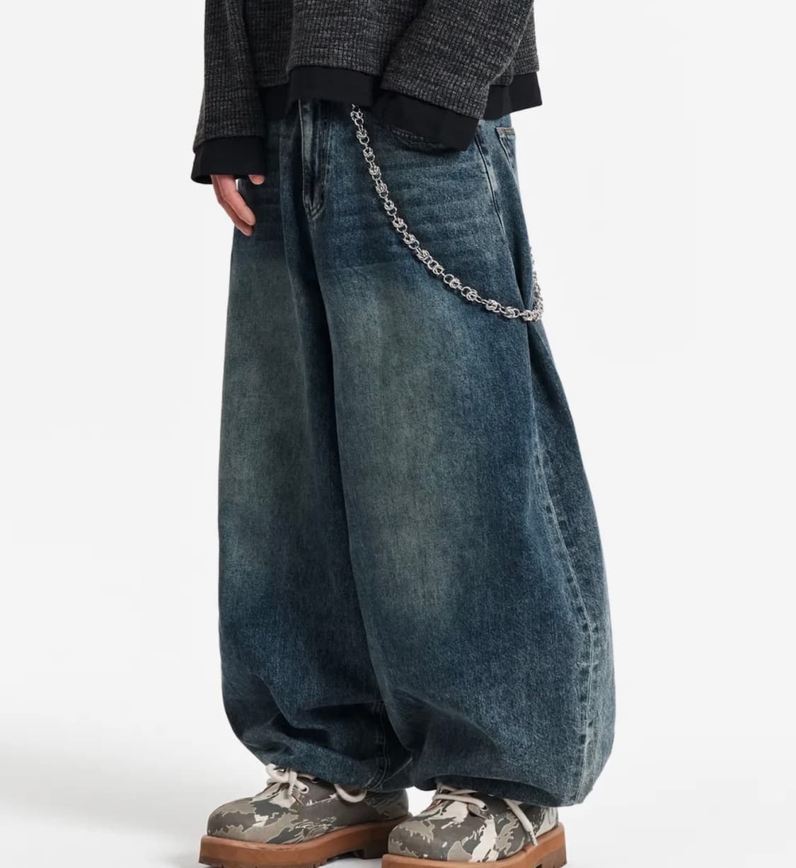 기철 벌룬핏 데님[S] (BROWN TIN WASHED) 상품이미지1