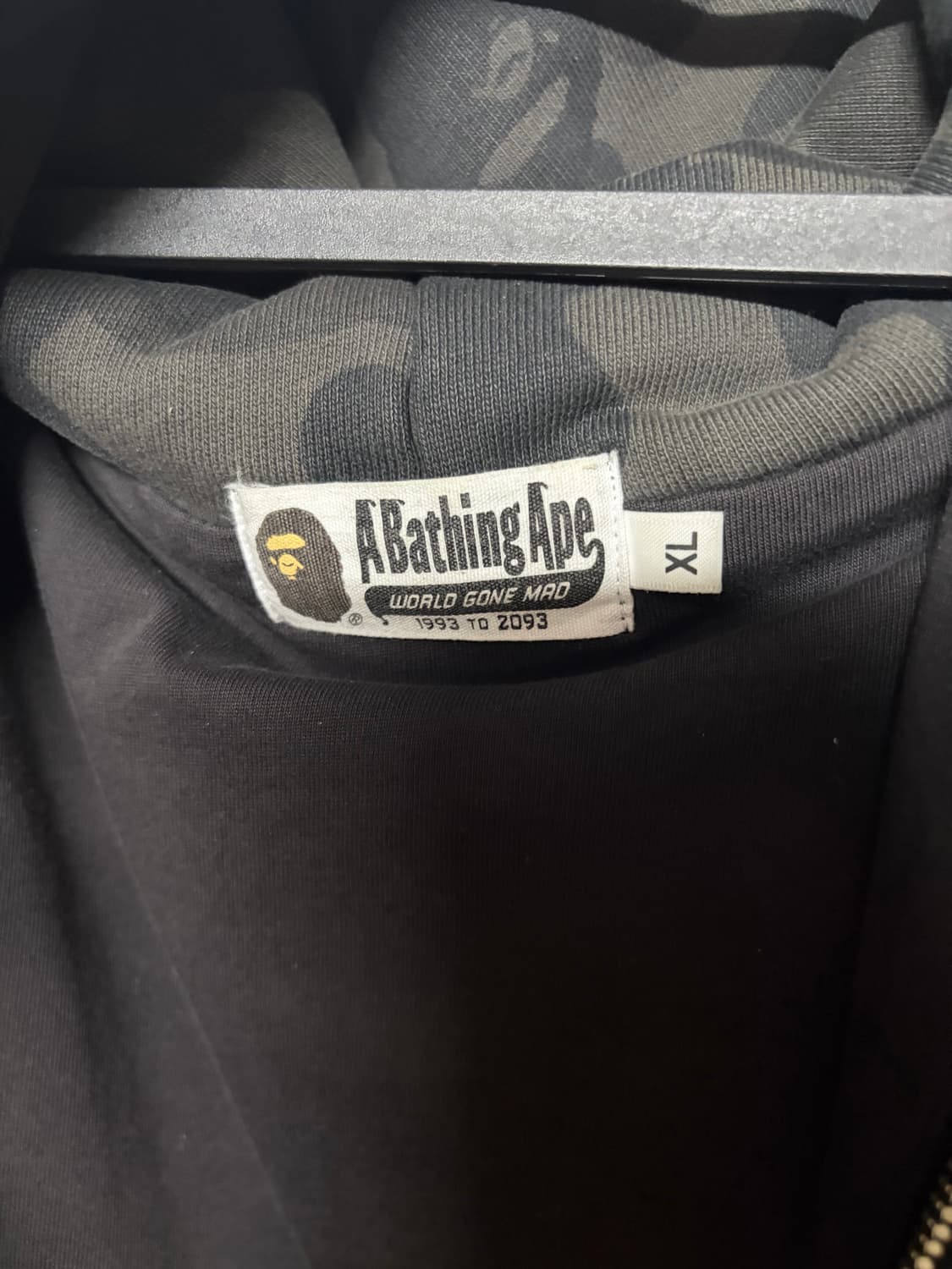 베이프 흑계 헤비웨이트 후드 집업 XL 상품이미지4