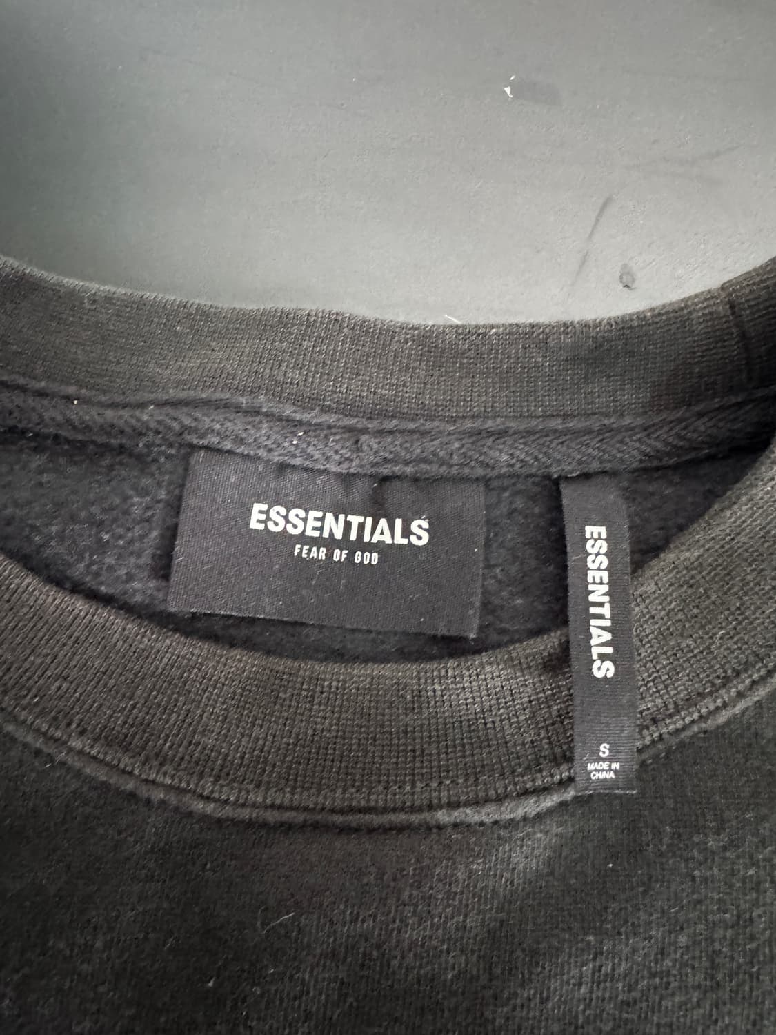 정품!! 피어오브갓 백 로고 오버핏 기모 맨투맨 블랙 상품이미지3