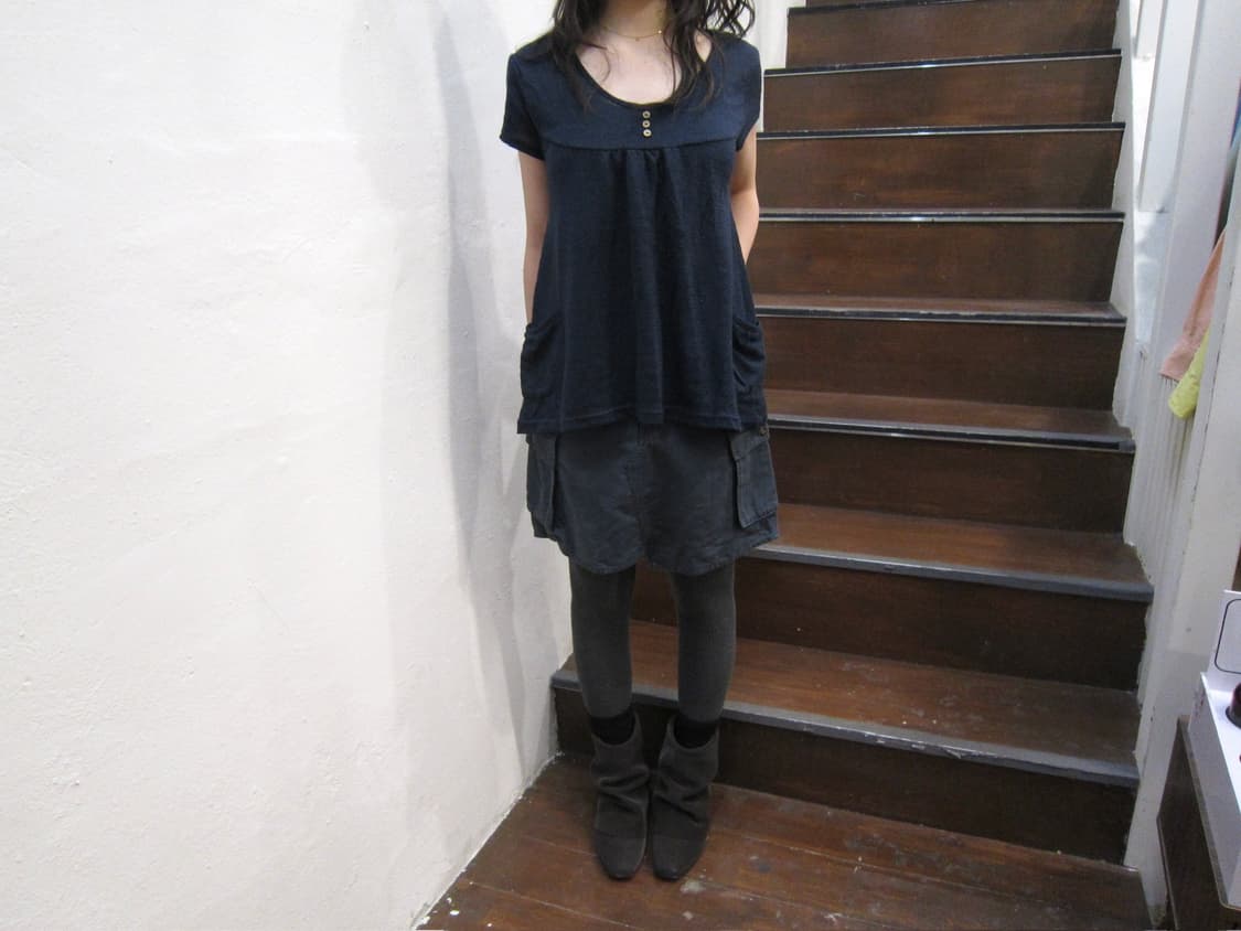 빈티지 카고 미니 스커트 언발란스 절개 디테일 네이비 상품이미지6