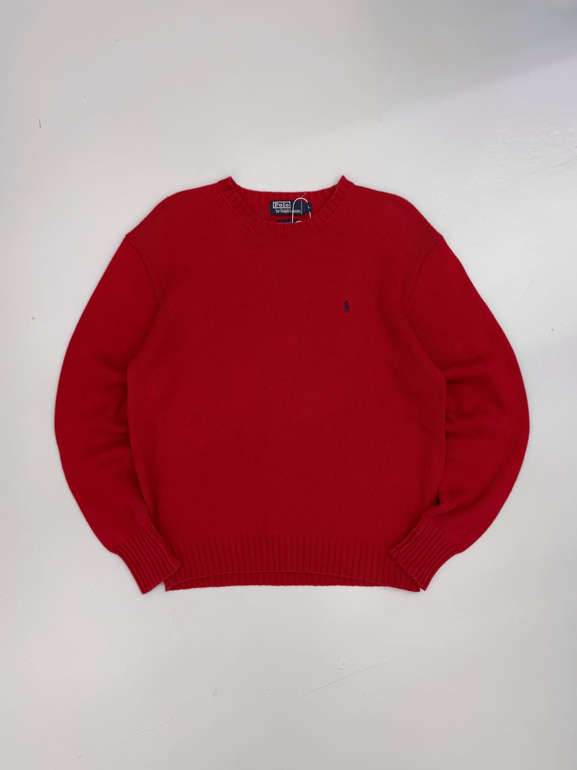 폴로 랄프로렌 00‘s 루즈핏 해비코튼 딥레드 니트 상품이미지1