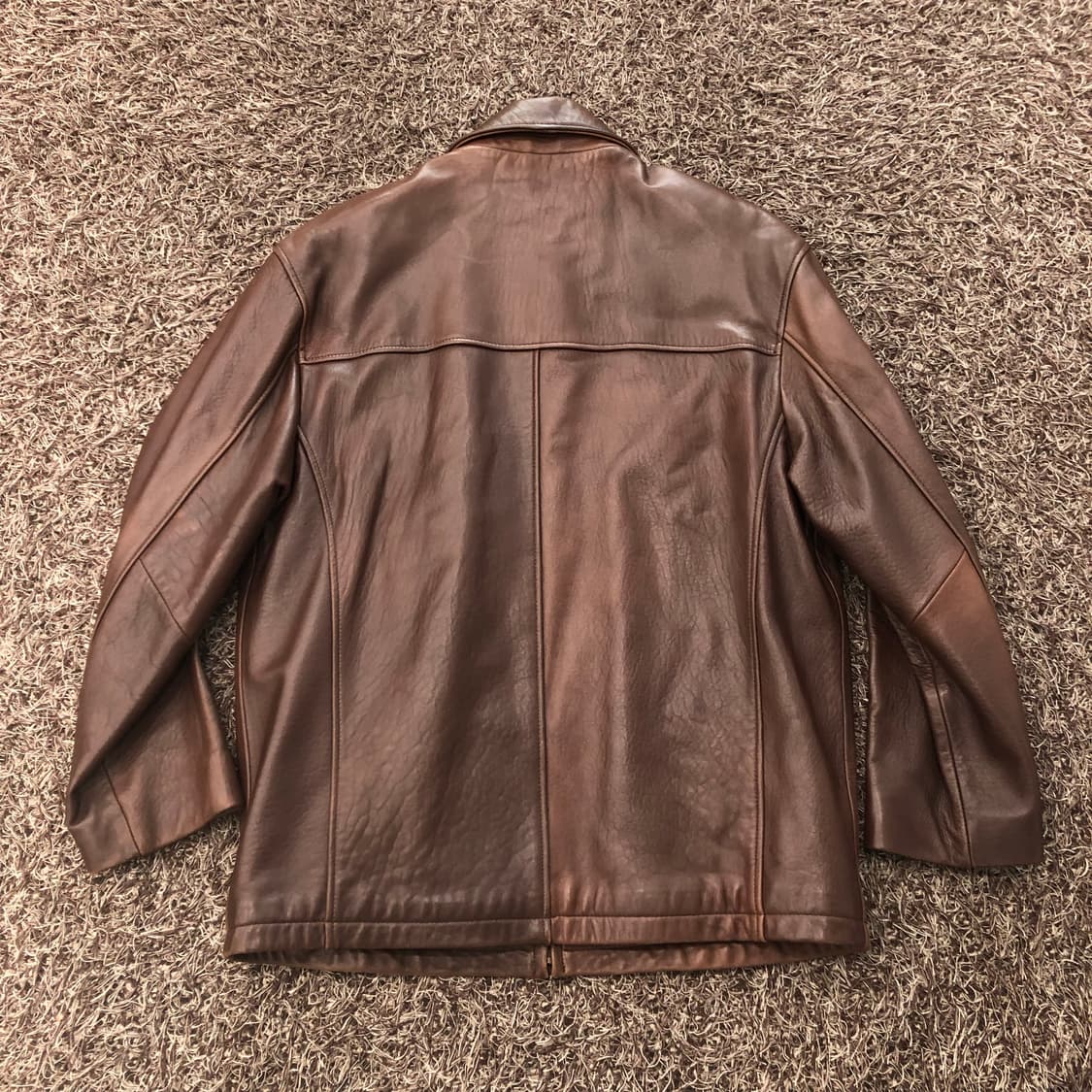 빈티지 양가죽 브라운 집업 레더 가죽 자켓 상품이미지4