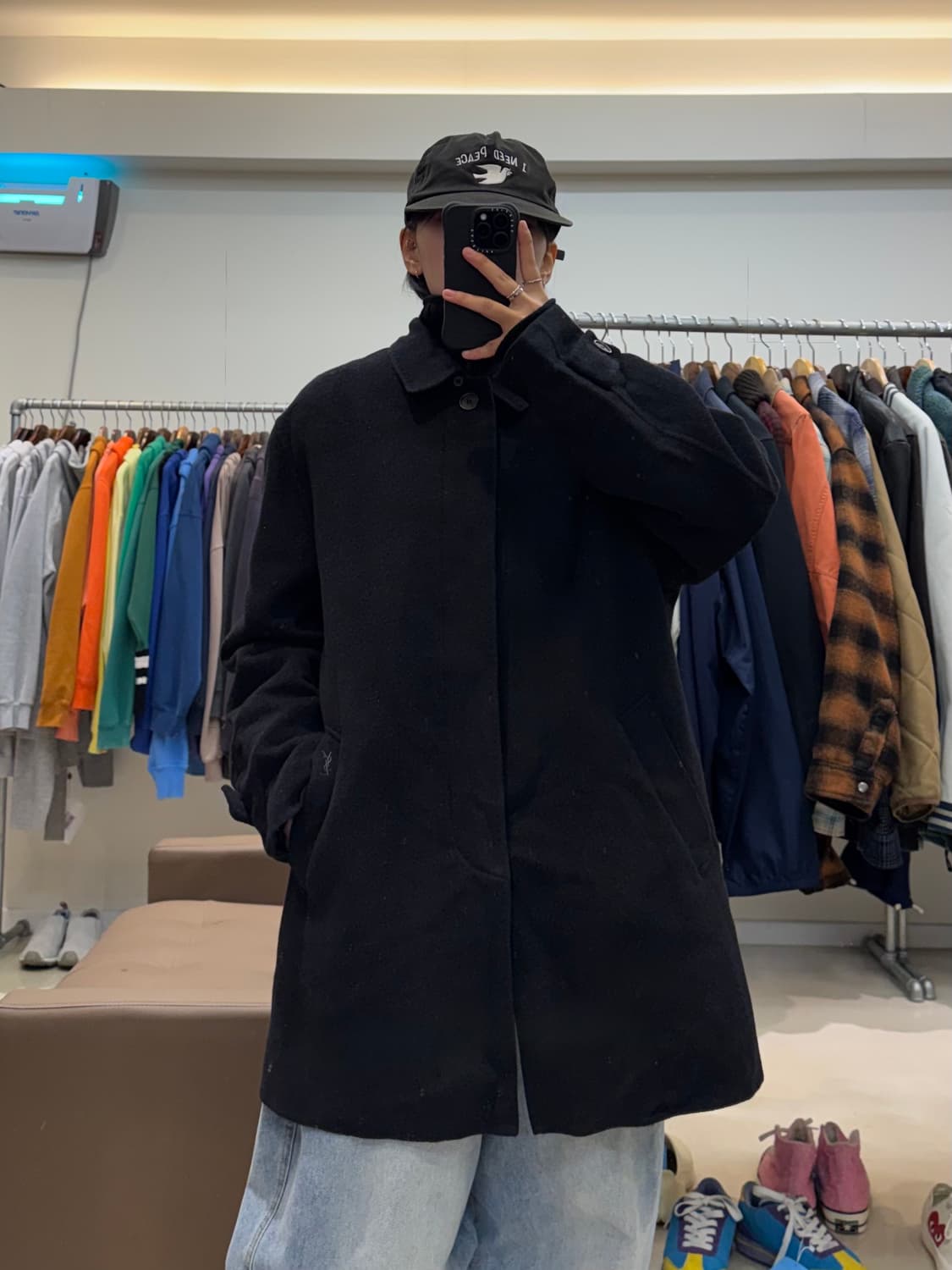 90s 입생로랑 캐시미어 미들 코트 상품이미지7