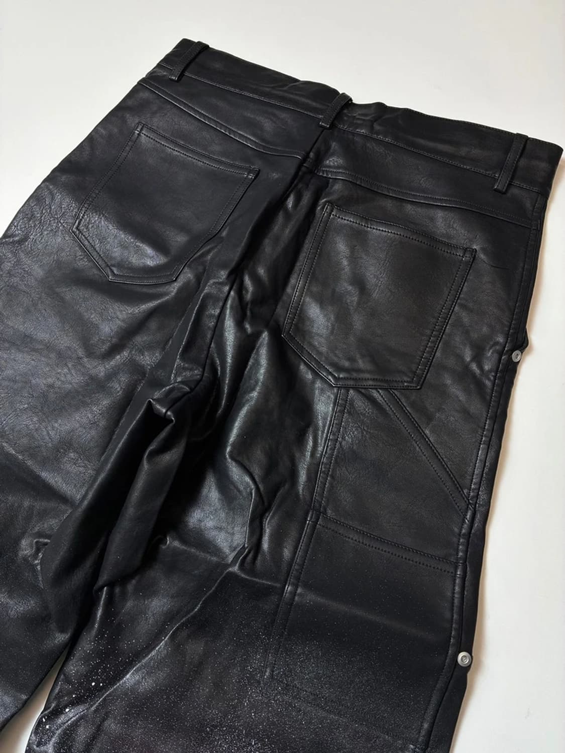 라퍼지스토어 버핑 레더 더블니 와이드 팬츠 PN8235 상품이미지3