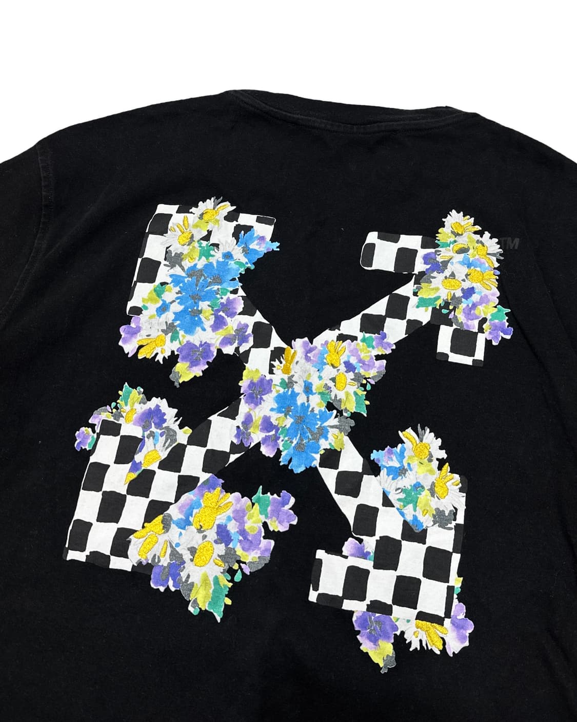 오프화이트 플라워 애로우 블랙 반팔티 상품이미지2