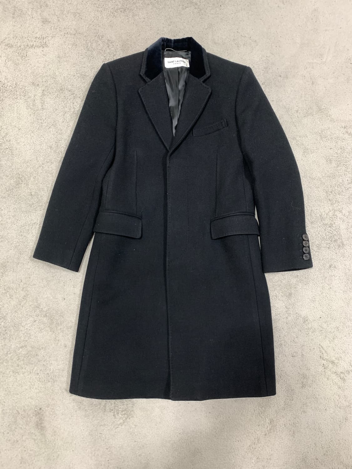 생로랑 13FW 벨벳라펠 체스터 코트 46 상품이미지1