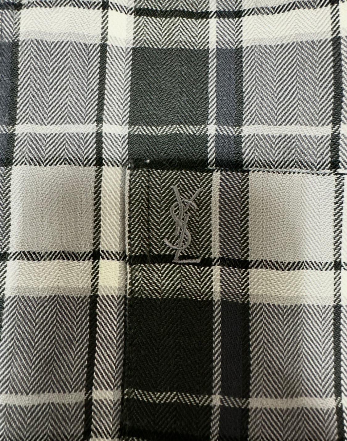 YSL 입생로랑 로고 체크 셔츠 상품이미지4