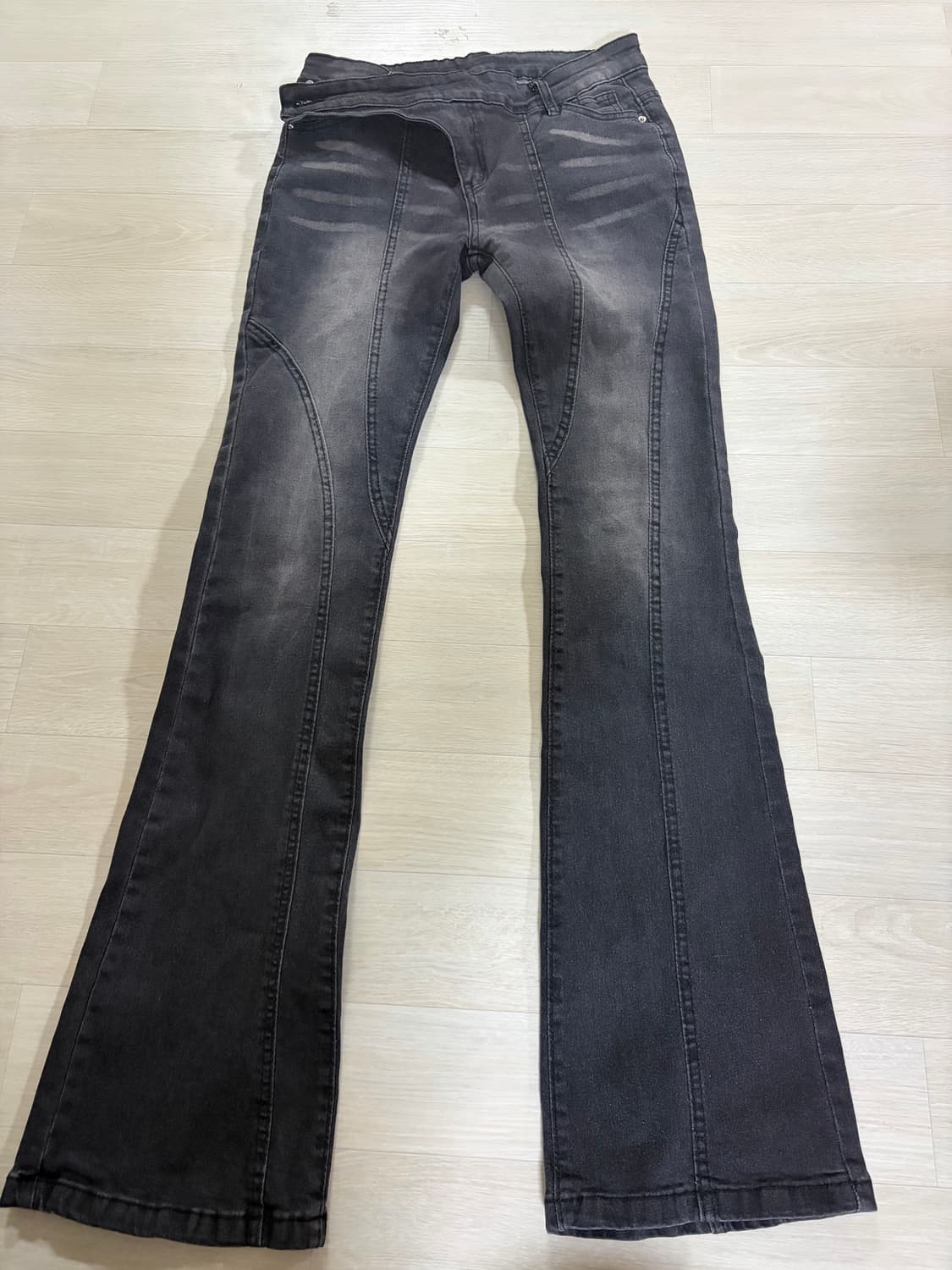 Y2k 워싱 부츠컷 데님 청바지 상품이미지1