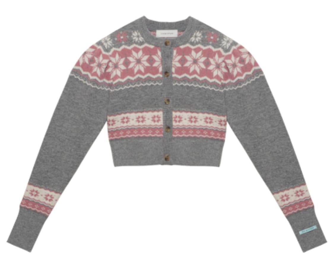 인스턴트펑크 자카드 울 가디건 그레이 상품이미지3