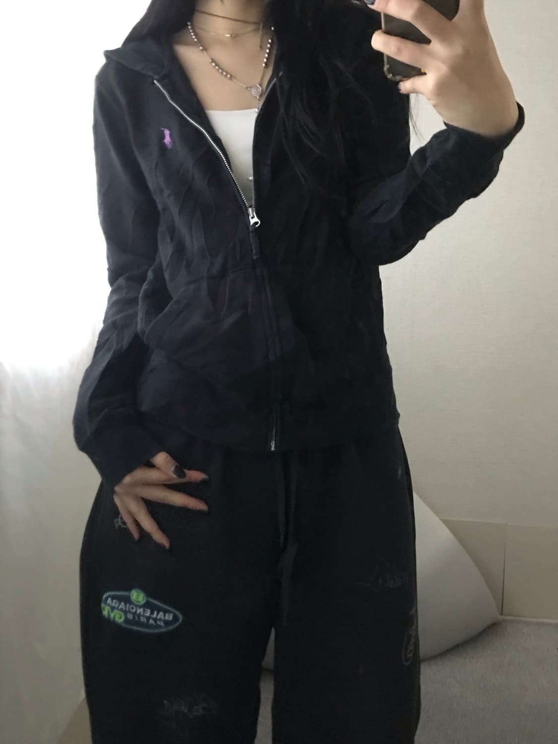 폴로 블랙 후드집업 상품이미지6