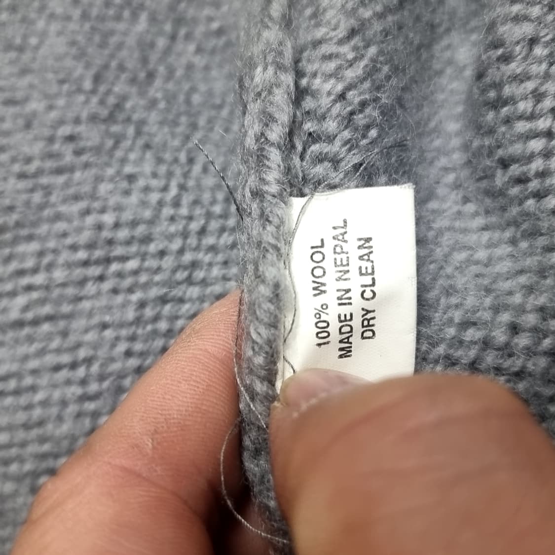 네팔생산 100%울 회색 니트 집업 가디건(110) 상품이미지4
