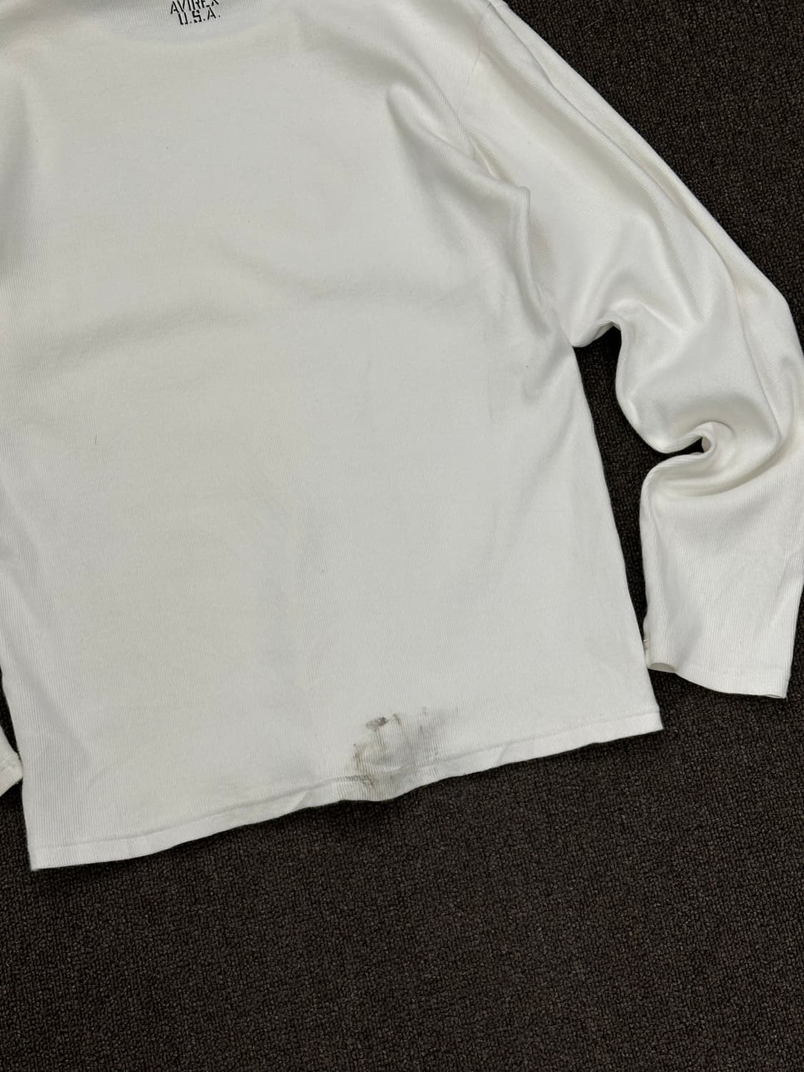 L)Avirex vintage 크루넥 화이트 골지 롱슬리브 상품이미지6