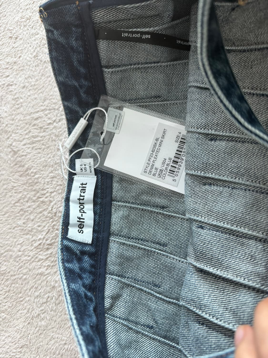 셀프포트레이트 데님 플리츠 미니스커트 US4 새상품  상품이미지5