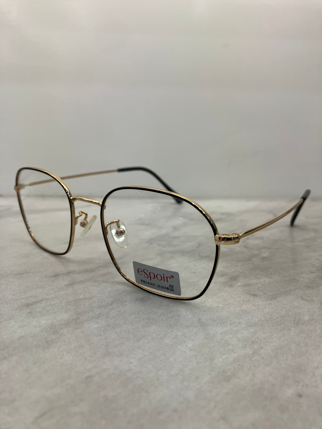 에스쁘아 Espoir 골드 블랙 소프트 스퀘어 메탈테 안경 상품이미지8