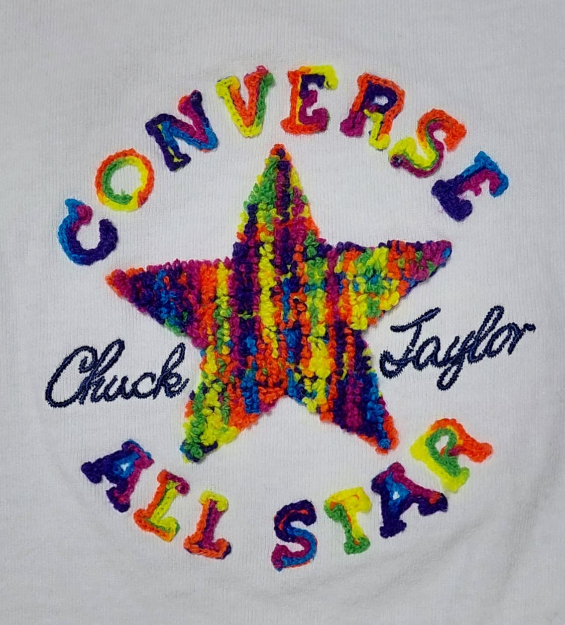 [L] 컨버스 척테일러 올스타 사가라 무지개 자수 반팔 티셔츠 상품이미지9