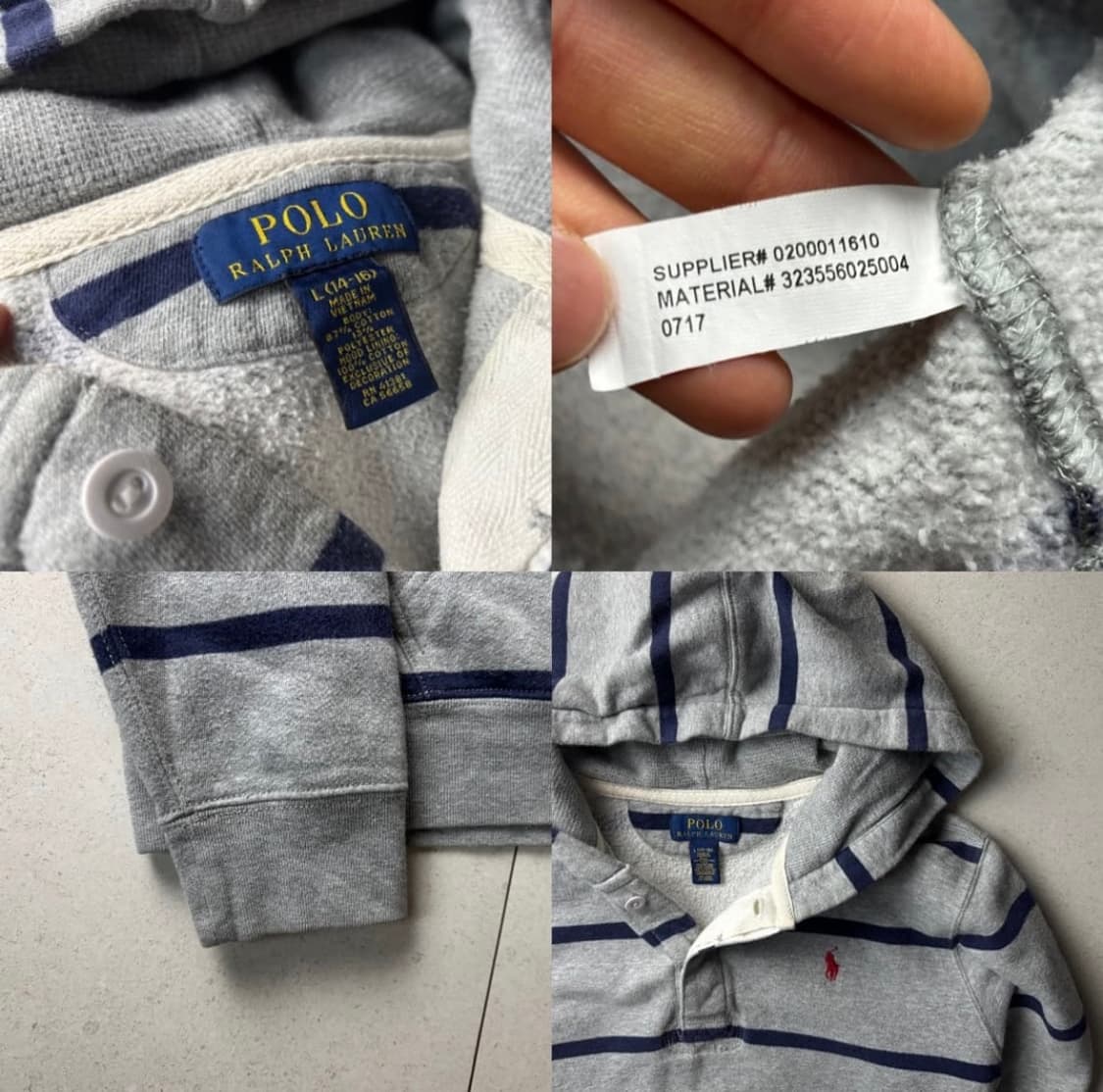 폴로 스트라이프 후드티 상품이미지4