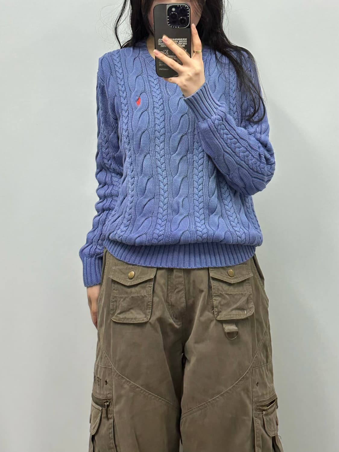 폴로 랄프로렌 신형 블루 꽈배기 니트 상품이미지1